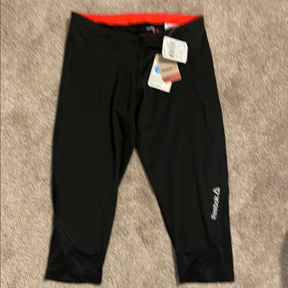 Reebok Black and Red Athletic Leggings